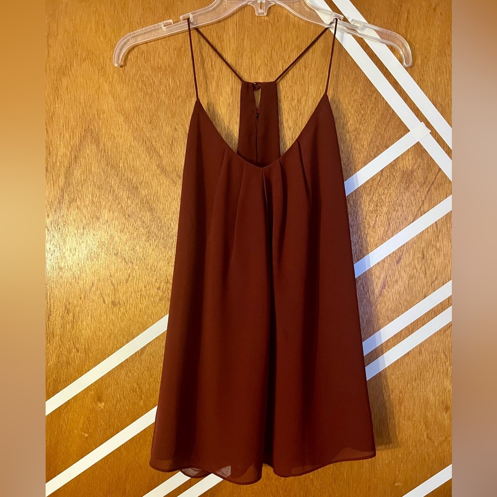 Pleated camisole blouse with button racer back